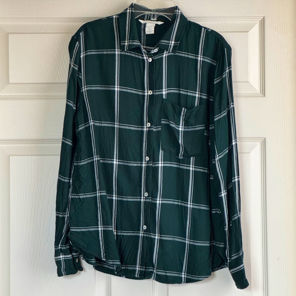 Green plaid shirt